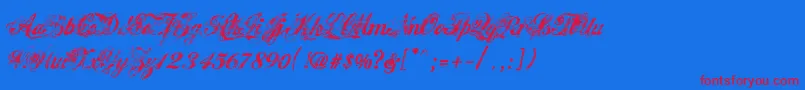 Hawaii Killer v1 2 Font – Red Fonts on Blue Background