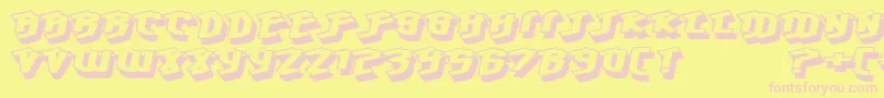 hawkeye Font – Pink Fonts on Yellow Background