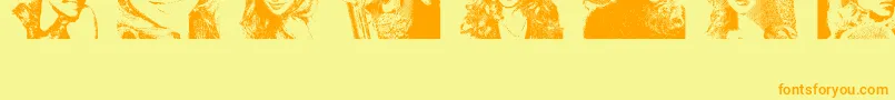 HaydenPanettiereBatsv1 5 demo Font – Orange Fonts on Yellow Background