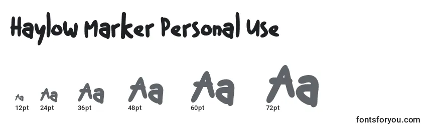 Haylow Marker Personal Use Font Sizes