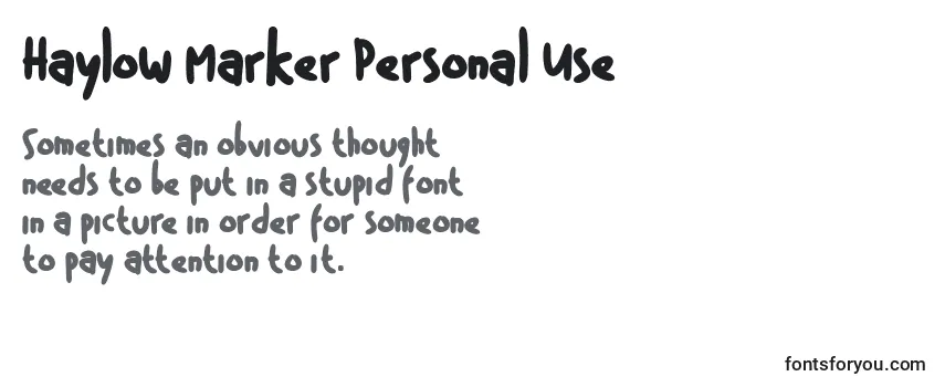 Haylow Marker Personal Use Font