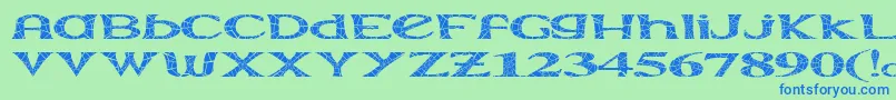 Extraara-Schriftart – Blaue Schriften auf grünem Hintergrund