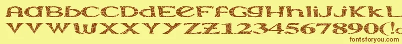 Extraara-Schriftart – Braune Schriften auf gelbem Hintergrund