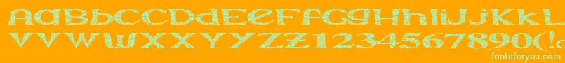 Extraara Font – Green Fonts on Orange Background