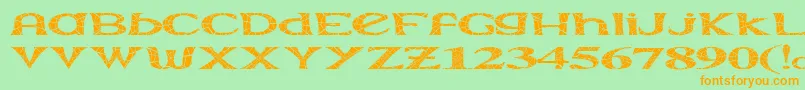 Extraara Font – Orange Fonts on Green Background