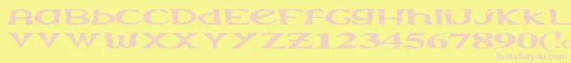 Extraara-Schriftart – Rosa Schriften auf gelbem Hintergrund
