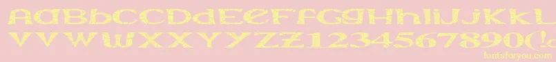 Extraara Font – Yellow Fonts on Pink Background