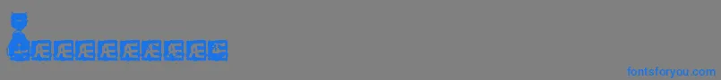 フォントhdmaker – 灰色の背景に青い文字