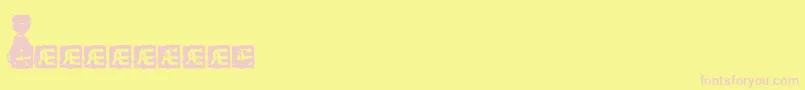 hdmaker-fontti – vaaleanpunaiset fontit keltaisella taustalla