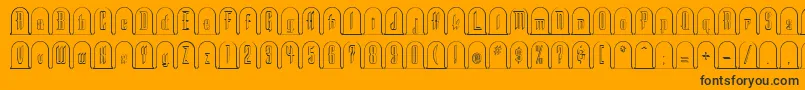 HE       Font – Black Fonts on Orange Background