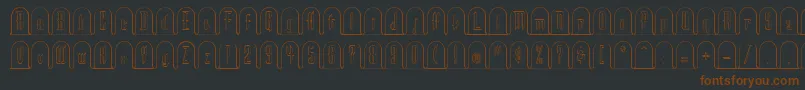 HE       Font – Brown Fonts on Black Background