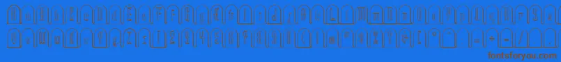 HE       Font – Brown Fonts on Blue Background