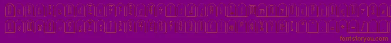 フォントHE       – 紫色の背景に茶色のフォント