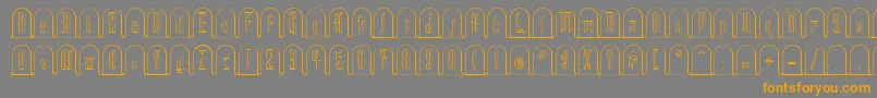 フォントHE       – オレンジの文字は灰色の背景にあります。