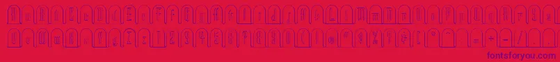 HE       Font – Purple Fonts on Red Background