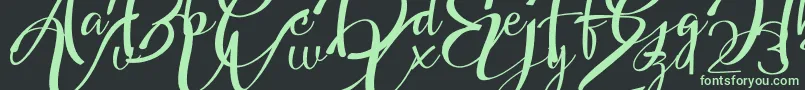 Fonte Headland Script – fontes verdes em um fundo preto