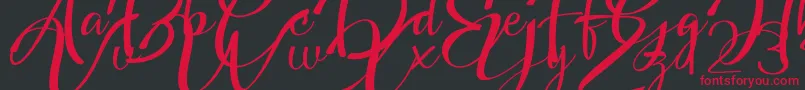 Headland Script Font – Red Fonts on Black Background