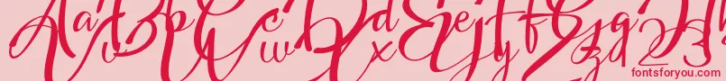 Czcionka Headland Script – czerwone czcionki na różowym tle