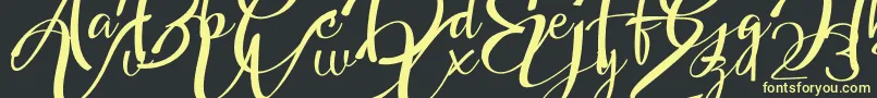 Headland Script Font – Yellow Fonts on Black Background