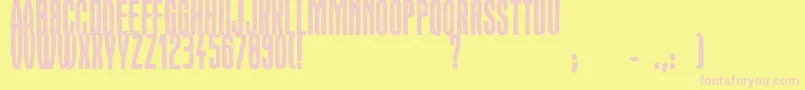 Headline Crack-fontti – vaaleanpunaiset fontit keltaisella taustalla