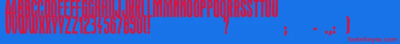 Headline Crack Font – Red Fonts on Blue Background