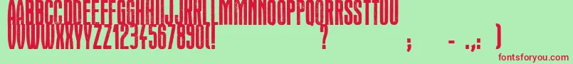 Headline Crack Font – Red Fonts on Green Background