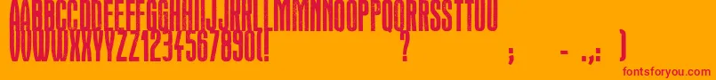 Headline Crack Font – Red Fonts on Orange Background