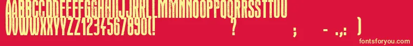 Fonte Headline Crack – fontes amarelas em um fundo vermelho