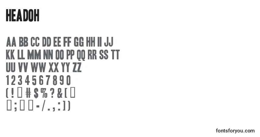 Czcionka HEADOH   (129186) – alfabet, cyfry, specjalne znaki