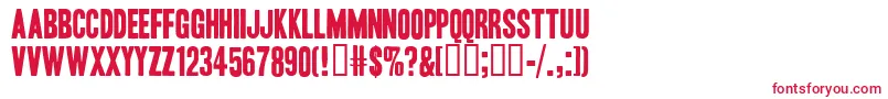 フォントHEADOH   – 白い背景に赤い文字