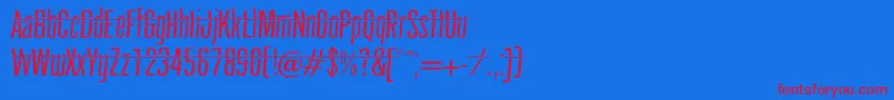 headshot Font – Red Fonts on Blue Background