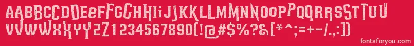 HEADSOME  Modif Cut1 Font – Pink Fonts on Red Background