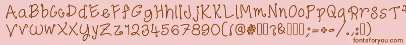 フォントElegantlySimple – ピンクの背景に茶色のフォント
