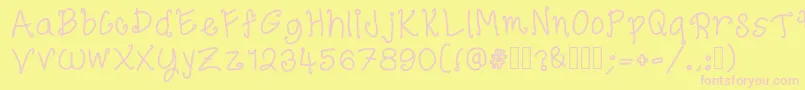 ElegantlySimple Font – Pink Fonts on Yellow Background