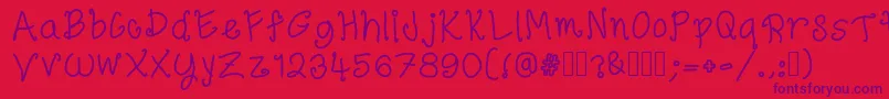 ElegantlySimple Font – Purple Fonts on Red Background