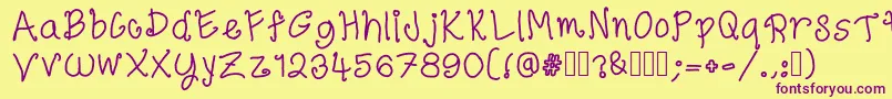 ElegantlySimple Font – Purple Fonts on Yellow Background