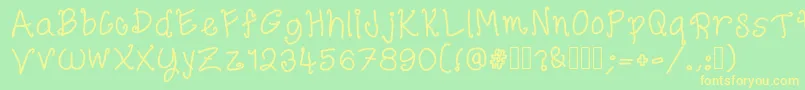 ElegantlySimple Font – Yellow Fonts on Green Background
