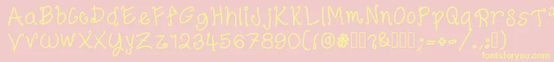 ElegantlySimple Font – Yellow Fonts on Pink Background