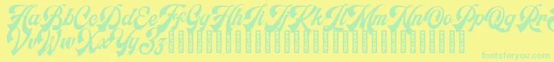 Headster RegularDemo Font – Green Fonts on Yellow Background