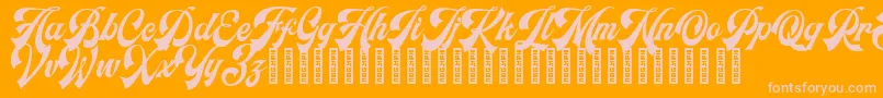 Headster RegularDemo-Schriftart – Rosa Schriften auf orangefarbenem Hintergrund