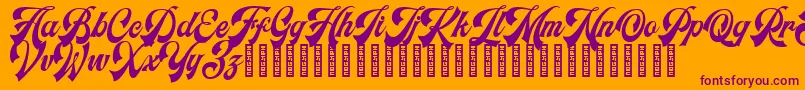 Headster RegularDemo Font – Purple Fonts on Orange Background