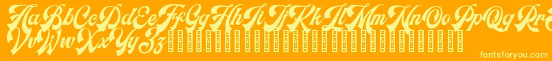 Headster RegularDemo Font – Yellow Fonts on Orange Background