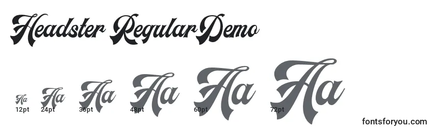 Headster RegularDemo Font Sizes