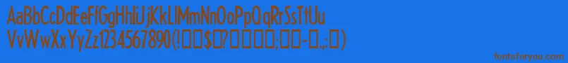 フォントHEADTH   – 茶色の文字が青い背景にあります。