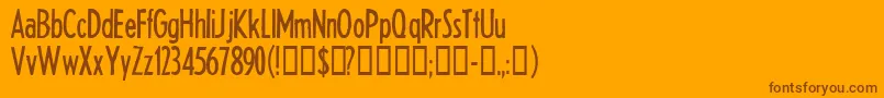 HEADTH  -fontti – ruskeat fontit oranssilla taustalla
