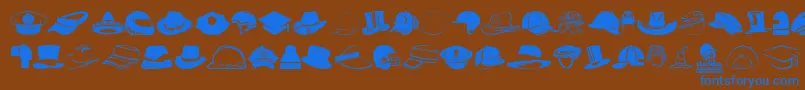 フォントHeadWear – 茶色の背景に青い文字