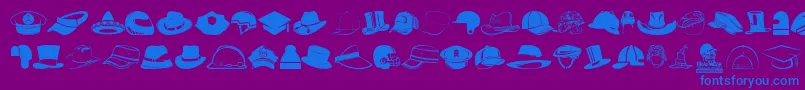 HeadWear-fontti – siniset fontit violetilla taustalla