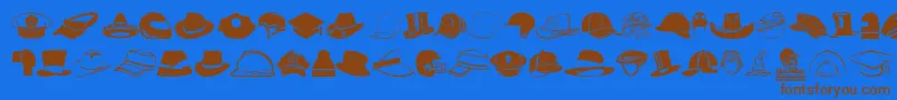 Czcionka HeadWear – brązowe czcionki na niebieskim tle