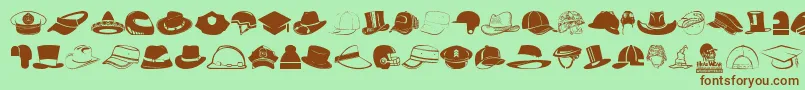 フォントHeadWear – 緑の背景に茶色のフォント