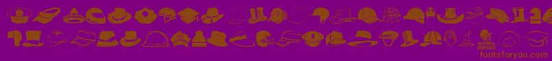 HeadWear-fontti – ruskeat fontit violetilla taustalla